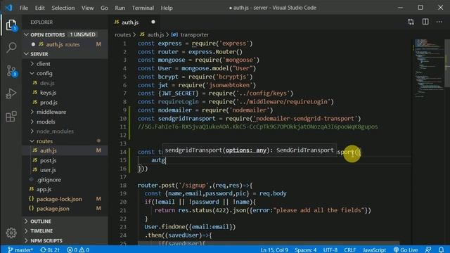 #45 Send email in node js using nodemailer & sendgrid | MERN Stack tutorial | Instagram clone смотреть онлайн