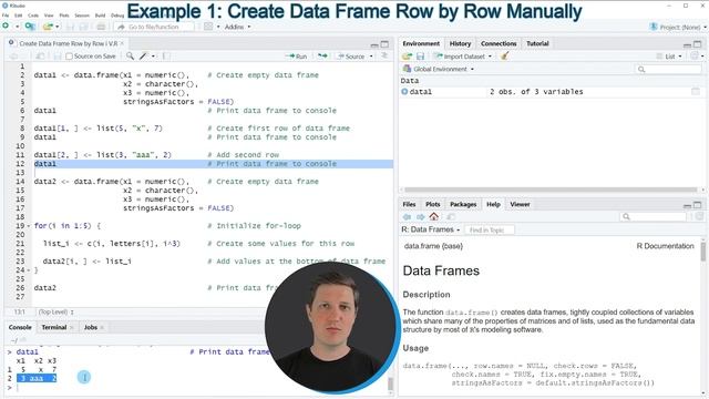 Create Data Frame Row by Row in R (2 Examples) | Successively Add Observations | List, Index & Loop смотреть онлайн