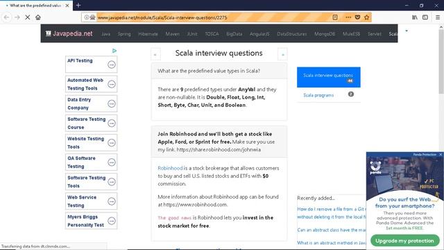 What are the predefined value types in Scala?
| javapedia.net смотреть онлайн