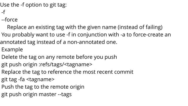 How can I move a tag on a git branch to a different commit? смотреть онлайн