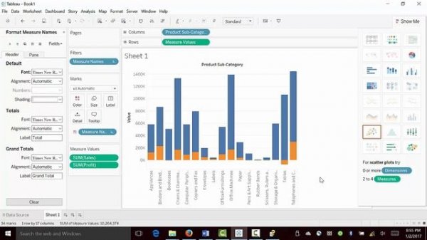 Data Visualization with Tableau -- How to create Stacked Bar chart
