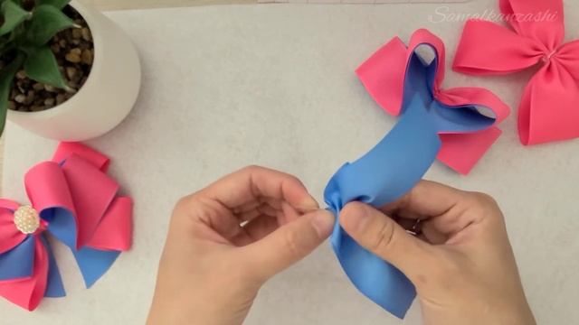 БОЛЬШОЙ бант из ЛЕНТЫ 4 см✨️ DIY Hair Bow ? смотреть онлайн