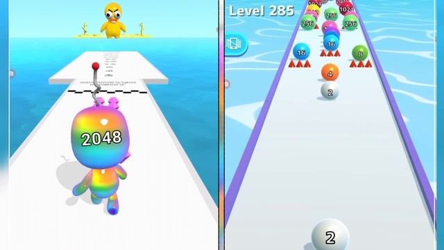 ? Satisfying Mobile Game/ Ball run infinity vs men runner 2048 - 2048 Ball Gameplay Update Level #3 смотреть онлайн