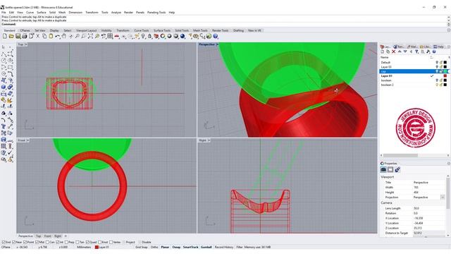 Build a Steel Bottle Opener Ring in Rhino 3D #51 (2018)- BONUS Printing File смотреть онлайн