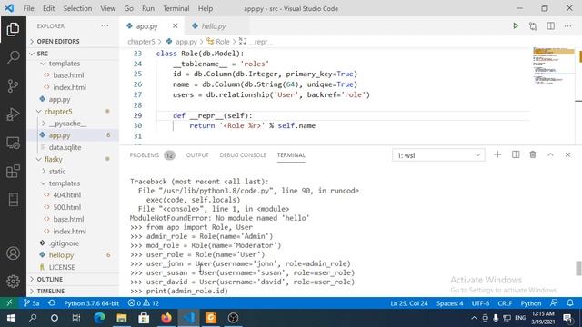 Flask Database SqlAlchemy Python 1 смотреть онлайн