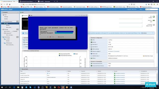Freenas Создание файлового хранилища с пробросом HDD на ESXI смотреть онлайн