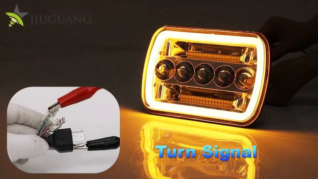 7x6 Angel Eyes DRL Led Square Headlight for Truck JG 1003 HP смотреть онлайн