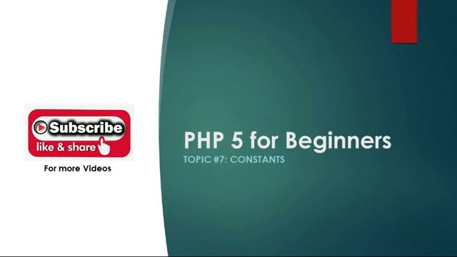 PHP for Beginners || Lecture 7 - Constants смотреть онлайн