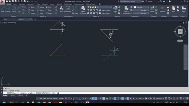 AutoCAD Tutorial - ROTATE (Modify command) | in hindi | autocad 2022 | Autocad 2023 смотреть онлайн