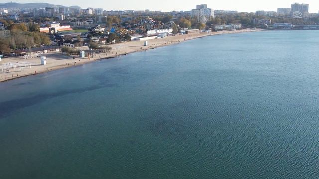 Анапа, Полет над морем осенью. Морж купается смотреть онлайн