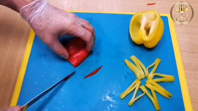 Овощная нарезка Цветы из перца. Карвинг. FLOWERS OF PEPPER смотреть онлайн