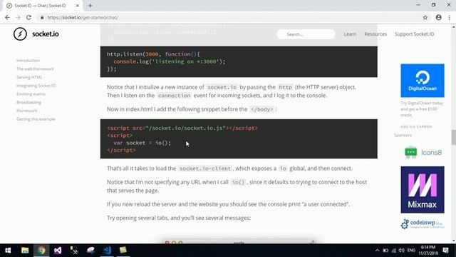 NodeJS + Socket.io Realtime chatting - شرح عربى смотреть онлайн