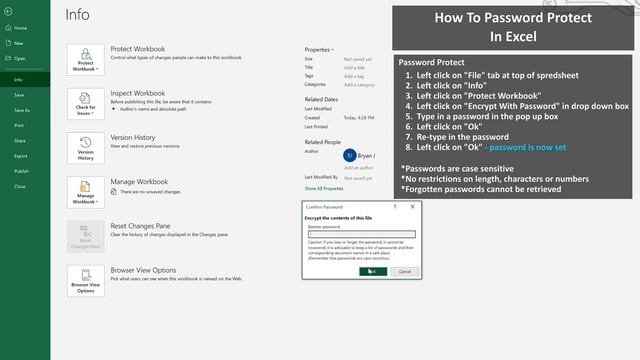 How To Use Password Protect In An Excel (File) Spreadsheet Explained смотреть онлайн