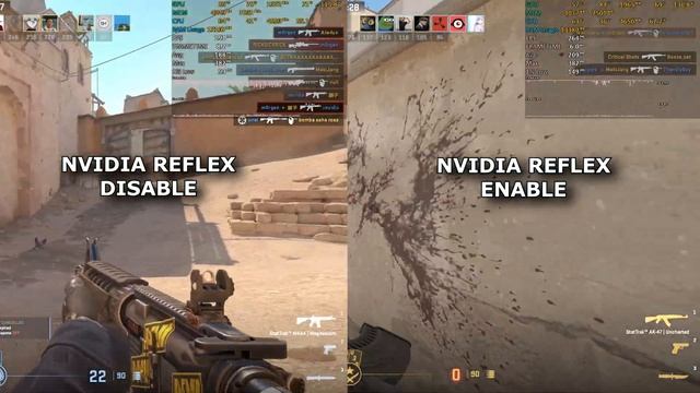 CS2 NVIDIA REFLEX DISABLE vs NVIDIA REFLEX ENABLE смотреть онлайн