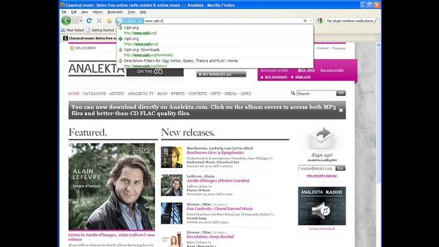How to read FLAC files downloaded on Analekta.com Classics on the Go with the Windows Media Player смотреть онлайн