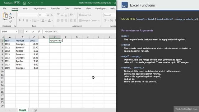 How to use the COUNTIFS function in Excel смотреть онлайн