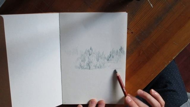 Новый скетчбук Зимний пейзаж // ПОЧУВСТВУЙТЕ ТАЙНУ СНЕГА смотреть онлайн