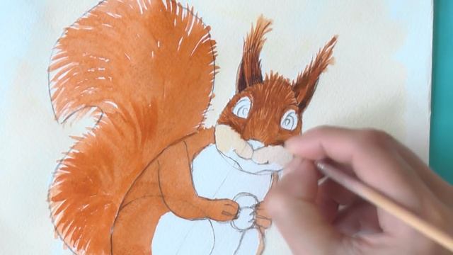Как нарисовать БЕЛОЧКУ / Рисуем поэтапно белку | Art School смотреть онлайн