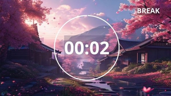 25/5 Pomodoro Timer |Calming Music for Studying & working |Cherry Blossom |Study With Me | 2 hours