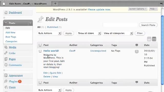 [02] Touring the WordPress Interface 04- Viewing the Posts Category.mov смотреть онлайн