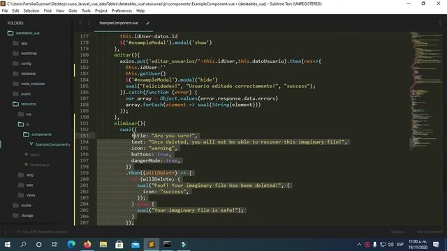 7 - Eliminar usuario Laravel - DataTables - VueJS смотреть онлайн