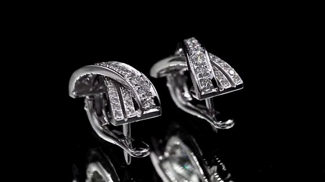 Серьги из белого золота с бриллиантами в стиле Cartier смотреть онлайн