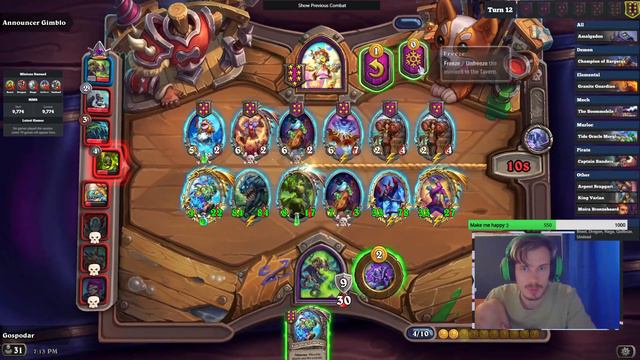 HUGE Tide Oracle Morgl SCALING! | Hearthstone Battlegrounds смотреть онлайн