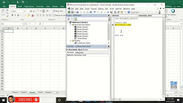 Tutorial VBA Macro_028: Menambahkan Sheet смотреть онлайн