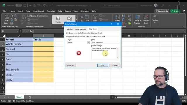Level 3 Excel Lesson 25: Data Validation in Excel смотреть онлайн