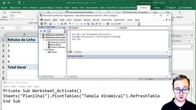 Como Atualizar Dados de modo automático na TABELA DINÂMICA смотреть онлайн
