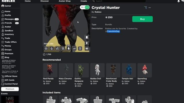 Roblox UGC Bundle Crystal Hunter