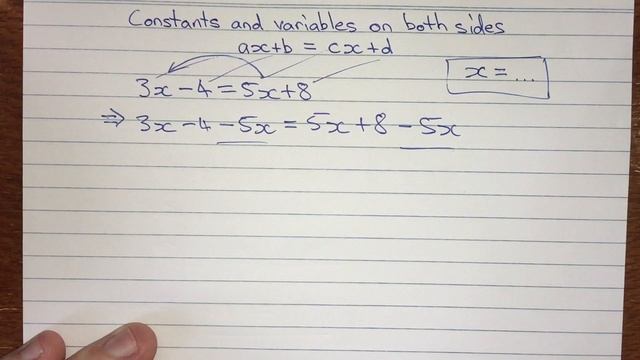 Solving for x in ax+b=cx+d смотреть онлайн