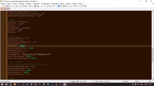 OTServer Editando config.lua смотреть онлайн