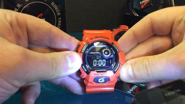 Обзор и настройка часов Casio G-shock G-8900A-4E [3285] смотреть онлайн