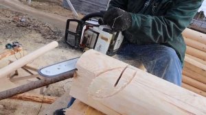 Рубка сруба в лапу-чашу