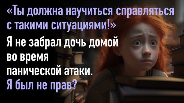 Я велел своей дочке повзрослеть и не забрал её домой во время панической атаки. Я был не прав? смотреть онлайн
