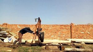 Самодельная ленточная пилорама с бензиновым двигателем 15л.с.