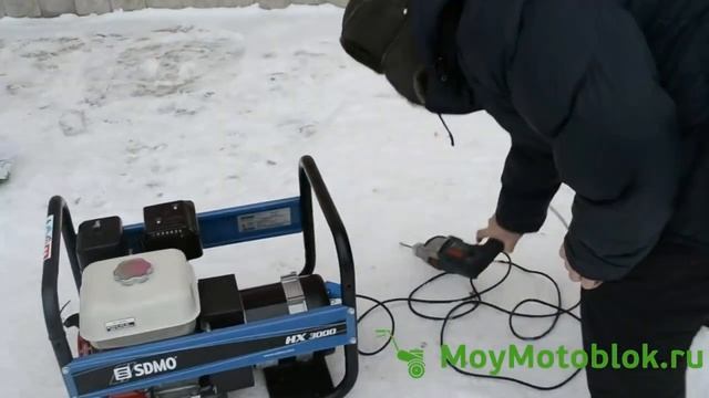 Работа двигателя Honda GX-200 (GX200) на электростанции SDMO