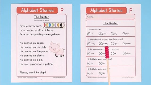 Alphabet Stories Letter P Reading Comprehension Worksheet смотреть онлайн