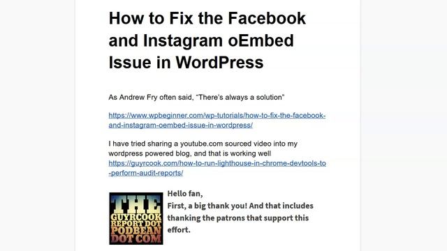 How to Fix the Facebook and Instagram oEmbed Issue in WordPress смотреть онлайн