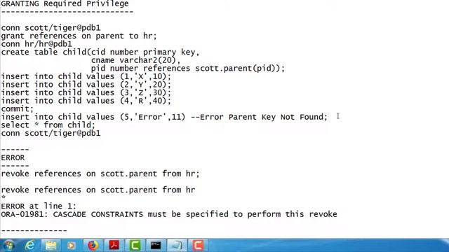Cascade Constraints - Revoke SQL Statement смотреть онлайн