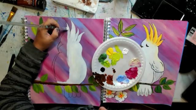 Beginner friendly time lapse acrylic painting tutorial. Learn to paint your stress away. смотреть онлайн