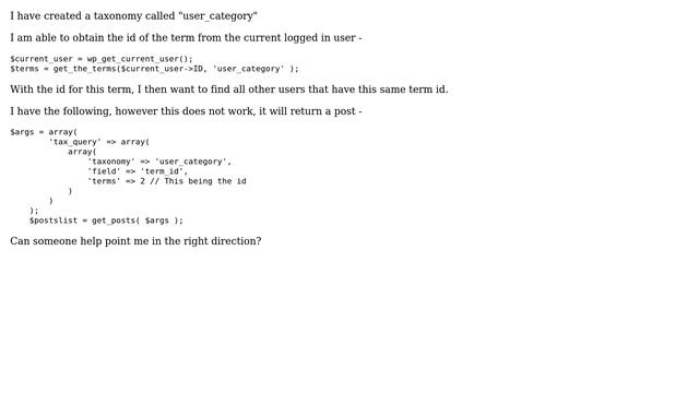 Wordpress: Get all users attached to a taxonomy смотреть онлайн