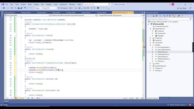ASP.NET CORE MVC CRUD Operations with Entity Framework ( DB First approach + auto mapper ) смотреть онлайн
