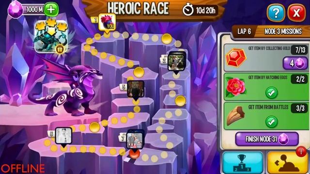 Dragon City | LAP 25 Heroic Race | Full Lap and Node Mission Details | OFFLINE MODE GAME GUARDIAN смотреть онлайн