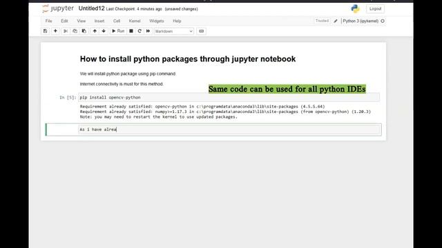 LIY#2 install python packages in jupyter notebook смотреть онлайн
