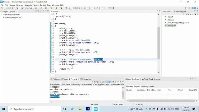 Bitwise operations in C: And, Or, One's complement, XOR, Left shift, and Right shift смотреть онлайн