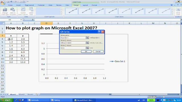 Plotting Graphs on Excel 2007 смотреть онлайн