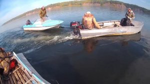 как доставали лодку со дна Ангары №1